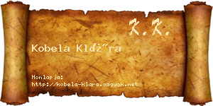 Kobela Klára névjegykártya